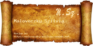 Maloveczky Szilvia névjegykártya